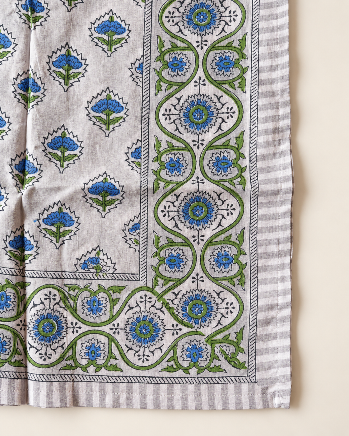 GREY BLOCK PRINT KAFTAN SHIRT