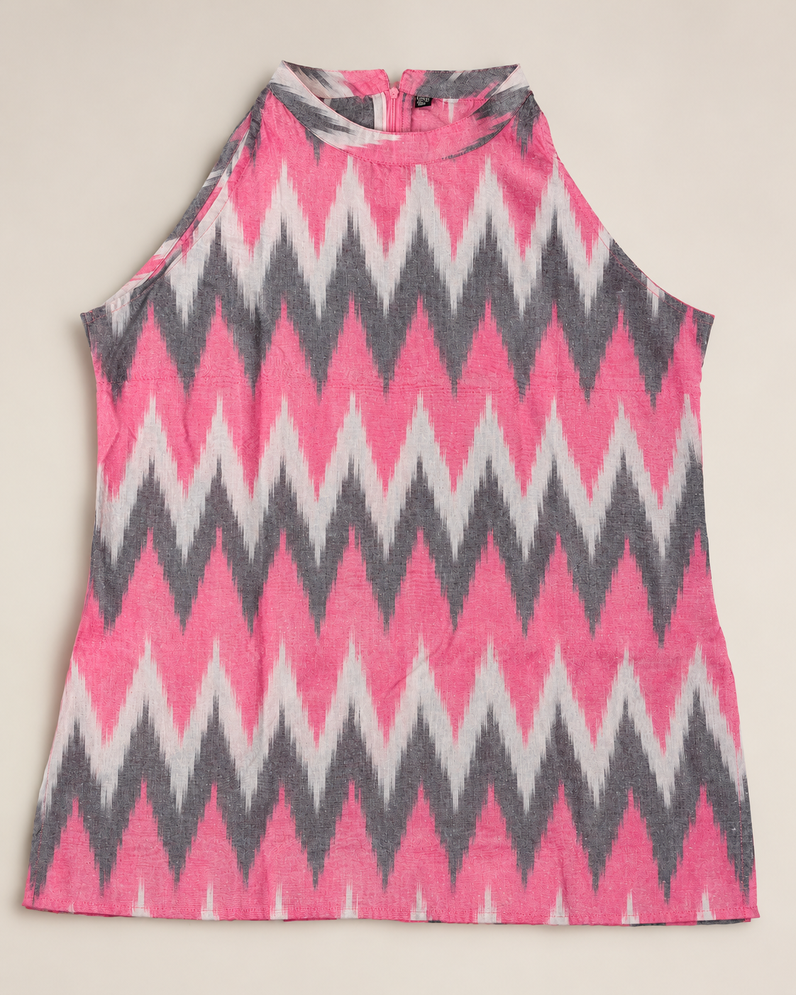 PINK IKKAT HALTER TOP
