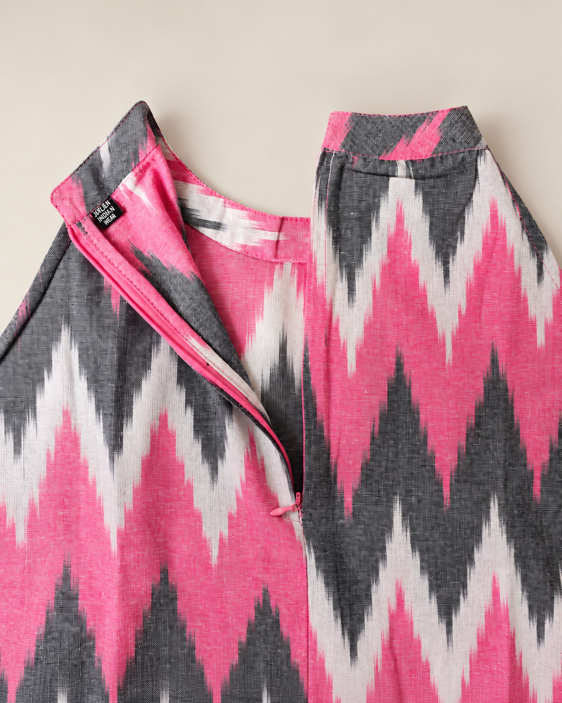 PINK IKKAT HALTER TOP