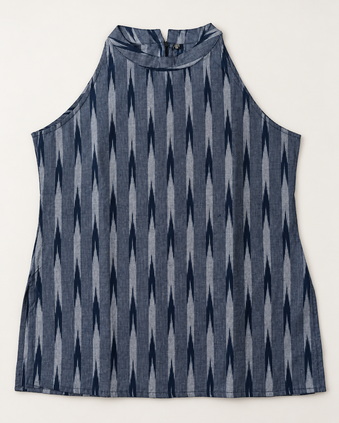 INDIGO IKKAT HALTER TOP